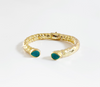 Textured Double Stone Open Cuff Bangle