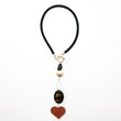 CORDON MESH NEGRO DIJES NEGROS DORADOS Y CORAZON