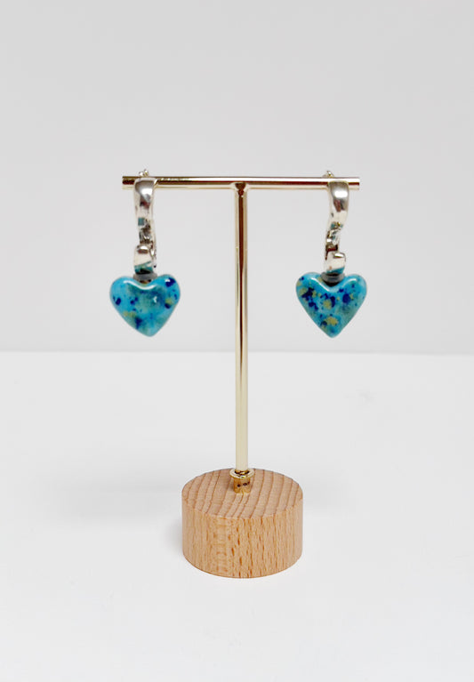Earrings Snake Silver Heart - Carolina Olivares