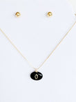 Cadena Ajustable con Dije Black Onyx y Swarovski Azul