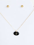 Cadena Ajustable con Dije Black Onyx y Swarovski Azul