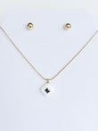 Cadena Ajustable con Cuarzo Blanco y Piedra Azul Cobalto