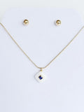 Cadena Ajustable con Cuarzo Blanco y Piedra Azul Cobalto