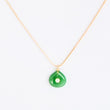 Cadena Ajustable Dije en Jade Verde claro y Swarovski clear