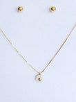 Cadena Ajustable con Dije Perla y Swarovski Turquesa