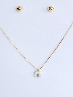 Cadena Ajustable con Dije Perla y Swarovski Turquesa
