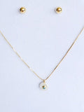 Cadena Ajustable con Dije Perla y Swarovski Turquesa