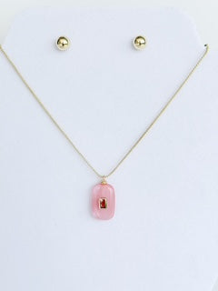 Cadena Ajustable con Quarzo Rosado
