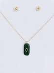 Cadena Ajustable con Dije Malaquita Verde