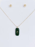 Cadena Ajustable con Dije Malaquita Verde