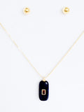 Cadena ajustable con dije cobalt blue y swaovski rubi